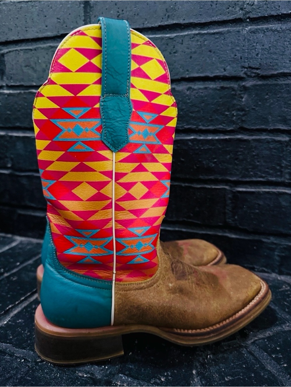 Women’s Cinch Edge Custom Colorful Aztec-Print Western Boots
